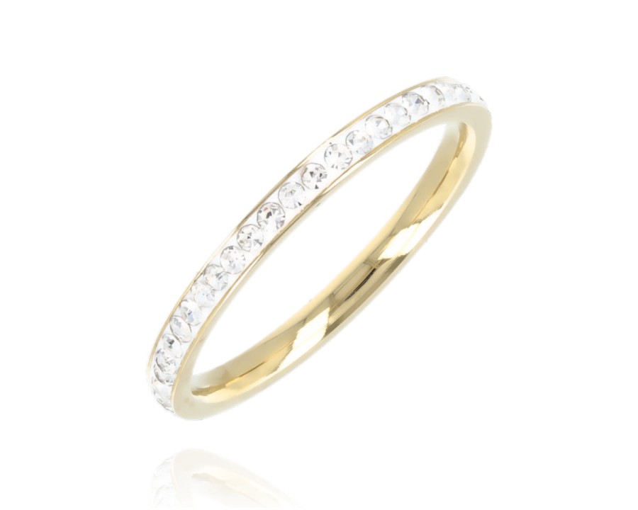 Obrączka cienka cyrkonie