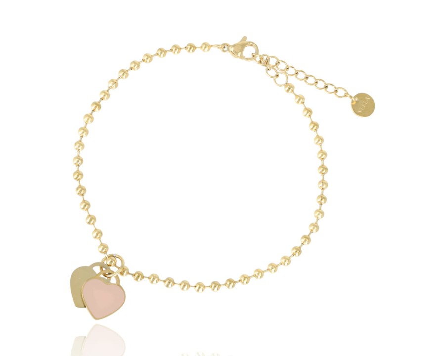 Bransoleta kuleczkowa z sercami