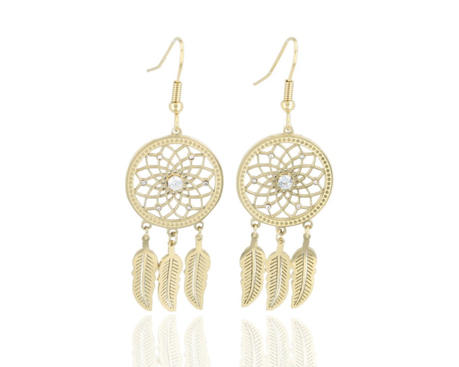 Kolczyki łapacz snów z cyrkonią