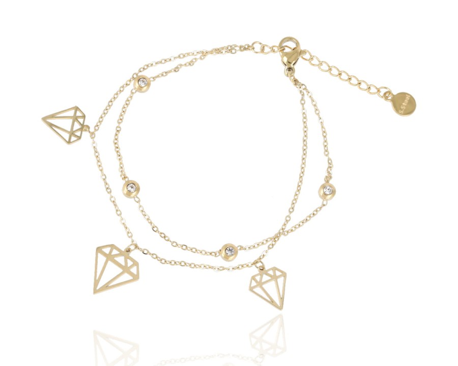 Bransoleta diamenty podwójna