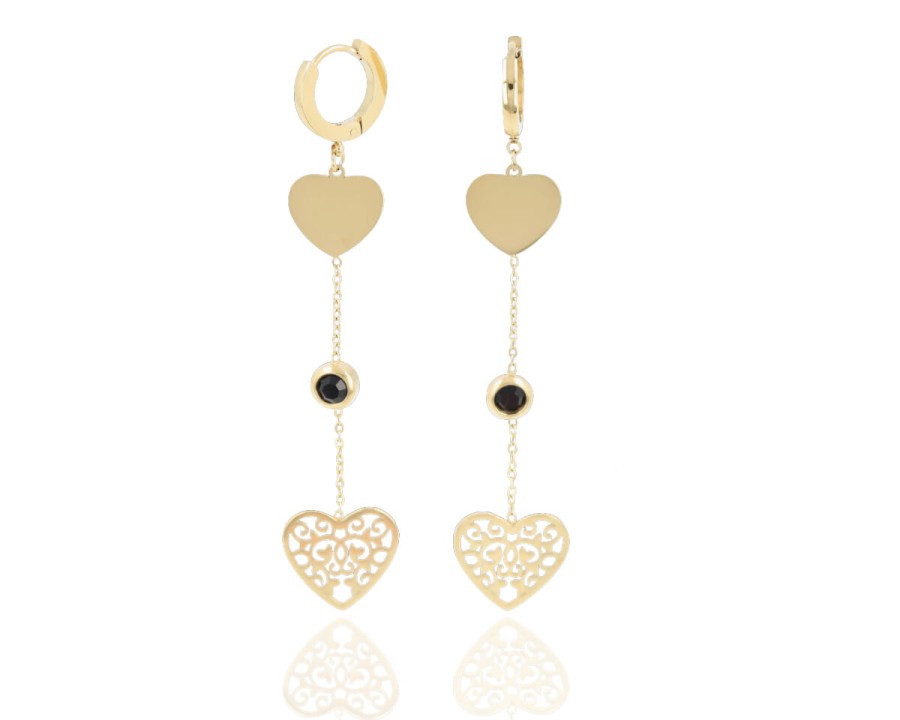 Kolczyki serca z cyrkonią