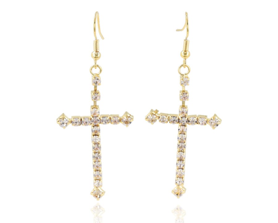 Kolczyki krzyże wiszące