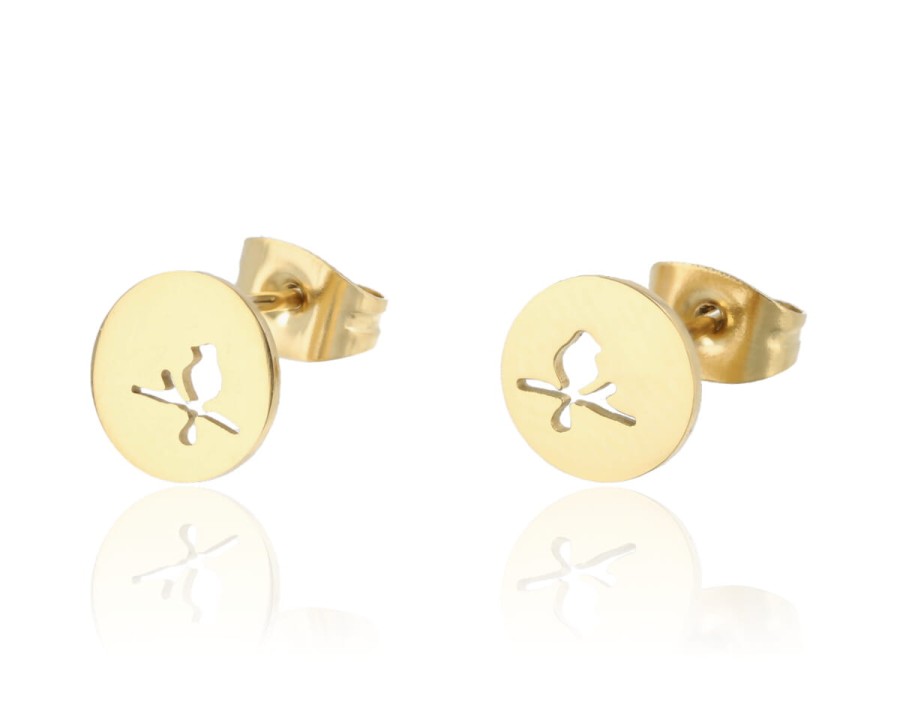 Kolczyki róża w kole