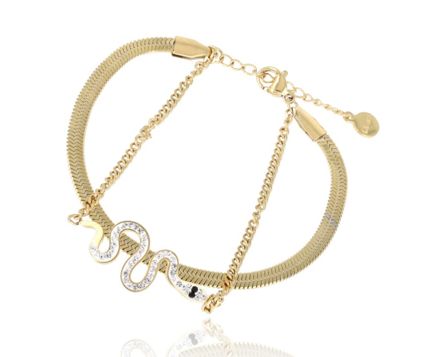 Bransoleta żmija cyrkonie