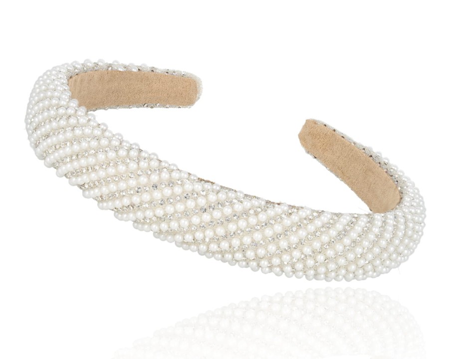 Opaska perłowo kryształkowa