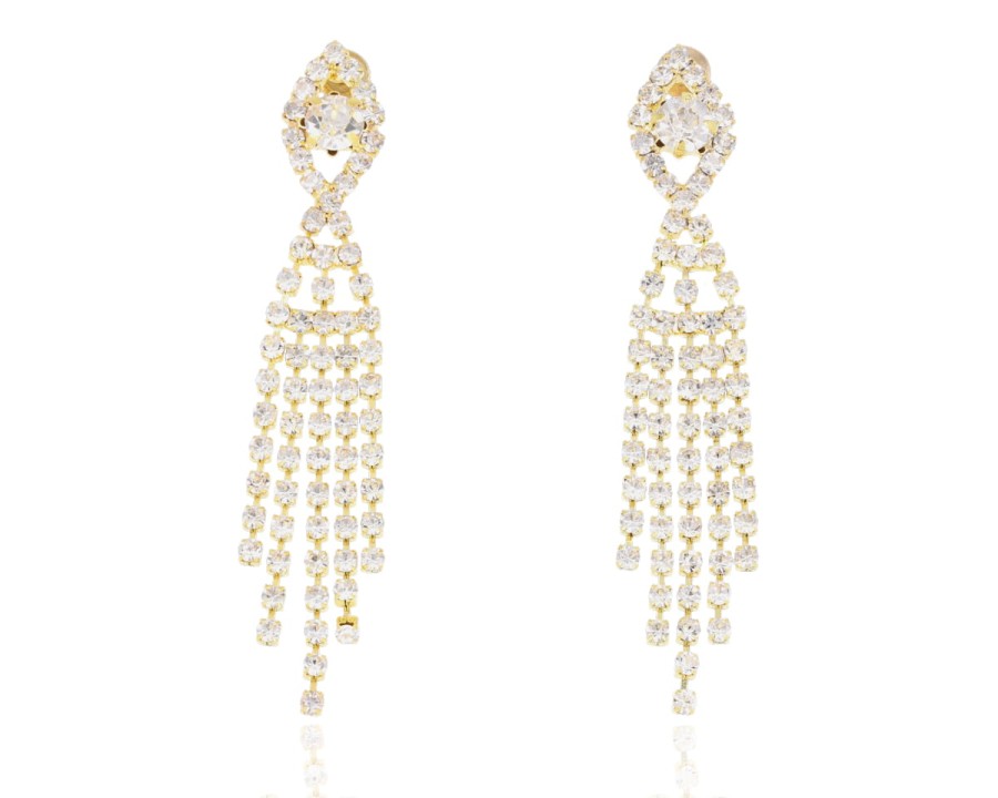 Kolczyki łezka z nitkami