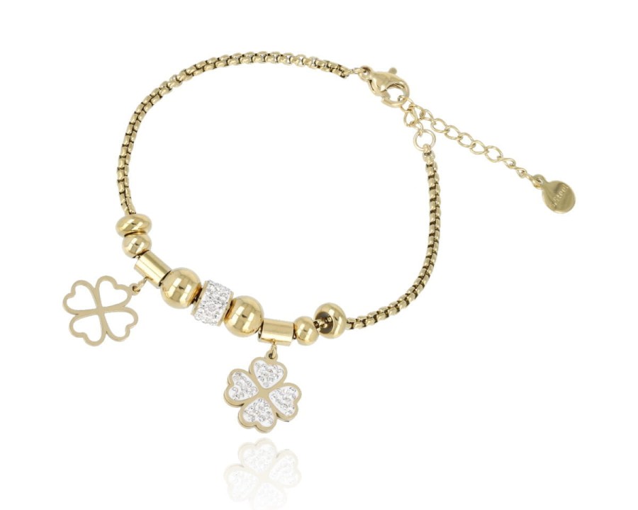 Bransoleta koniczyny cyrkonie