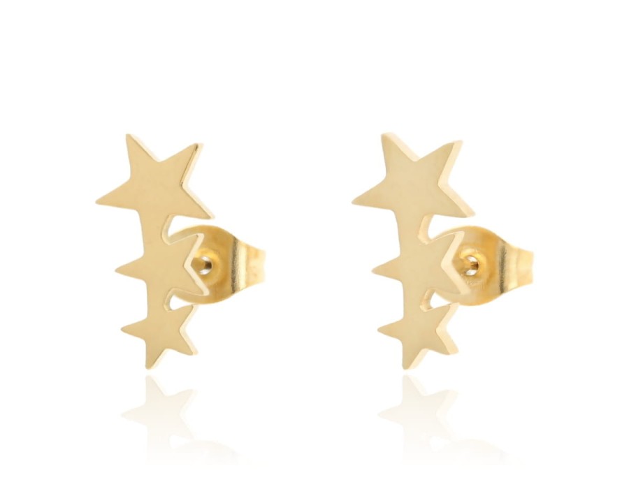 Kolczyki potrójne gwiazdy