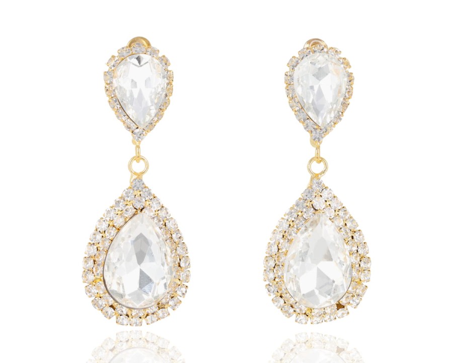 Kolczyki dwa kryształy