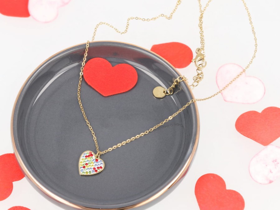 Naszyjnik serce mix kolor