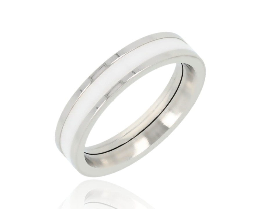 Pierścionek stal porcelana