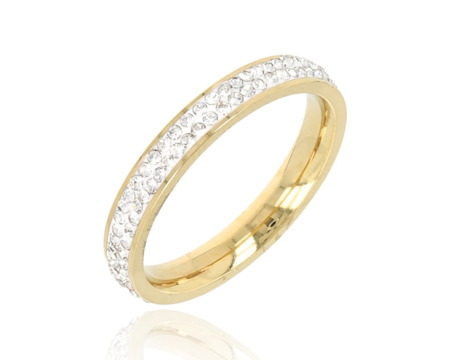 Obrączka dwa rzędy cyrkonii