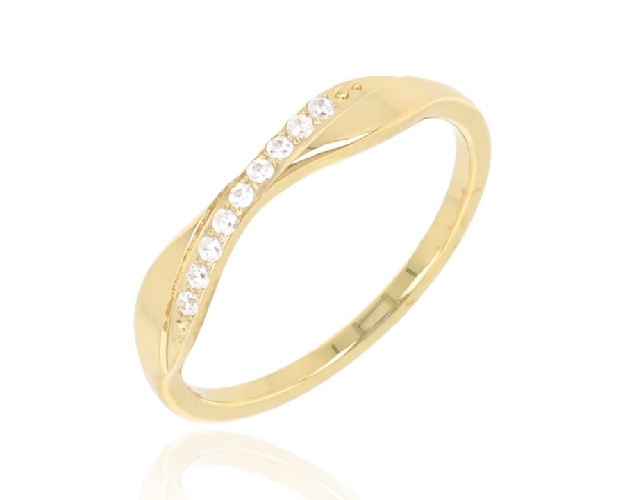 Pierścionek X z cyrkoniami