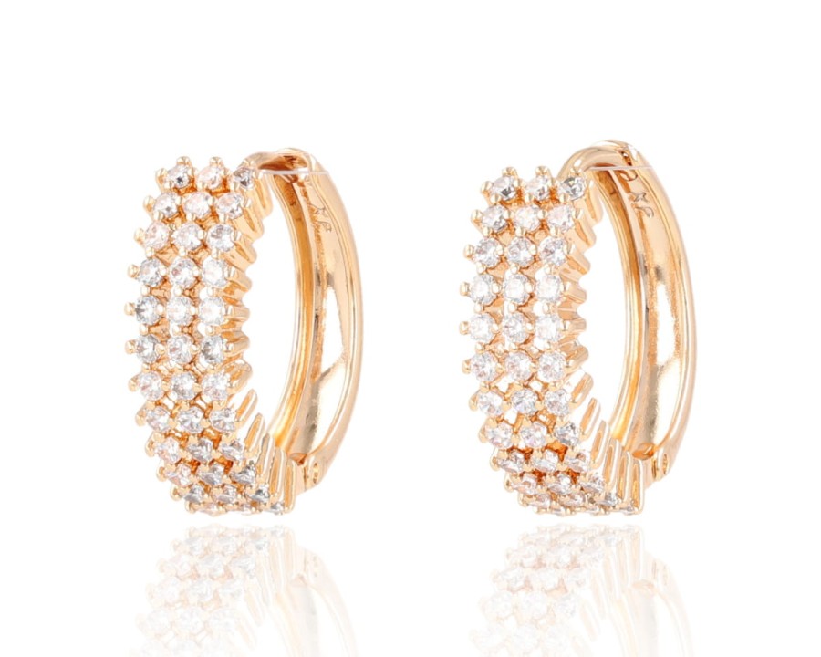 Kolczyki kółka trzy rzędy