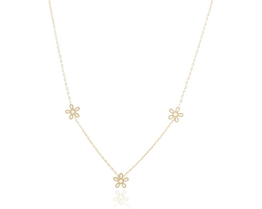 Naszyjnik białe kwiatki