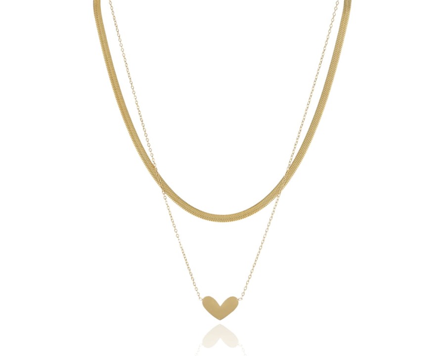 Naszyjnik podwójny żmijka serce