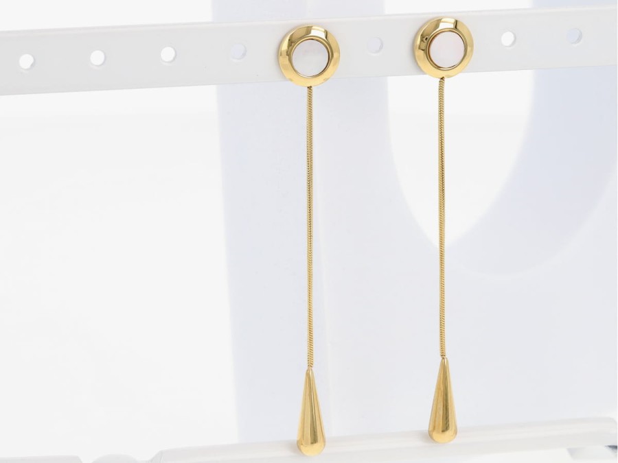 Kolczyki nitki masa perłowa