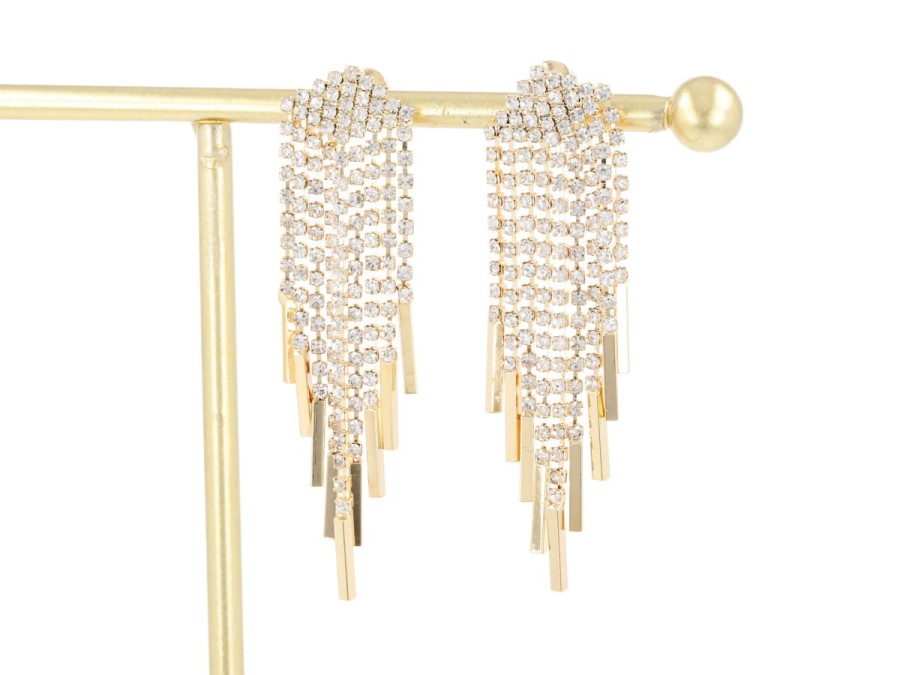 Kolczyki kryształki nitki