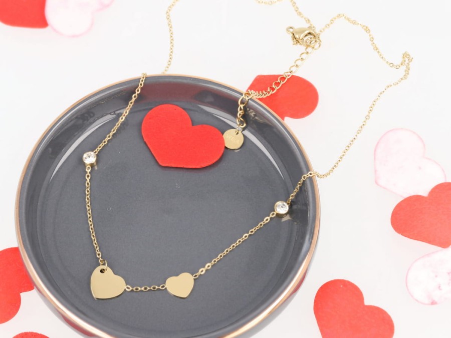 Naszyjnik serca z oczkami 
