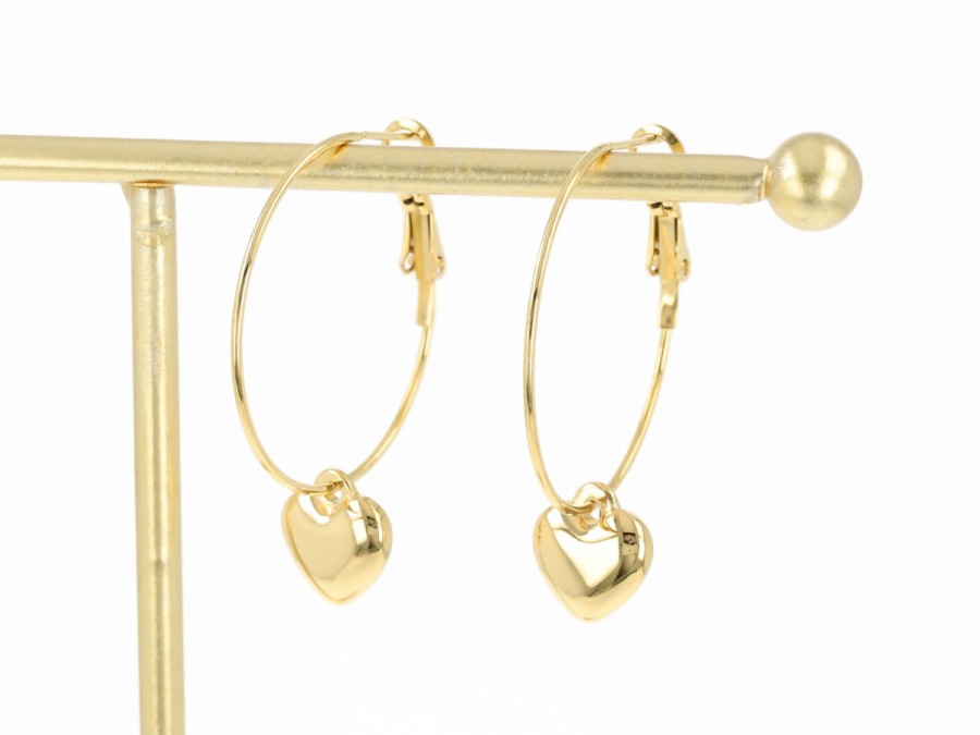 Kolczyki serca na kole