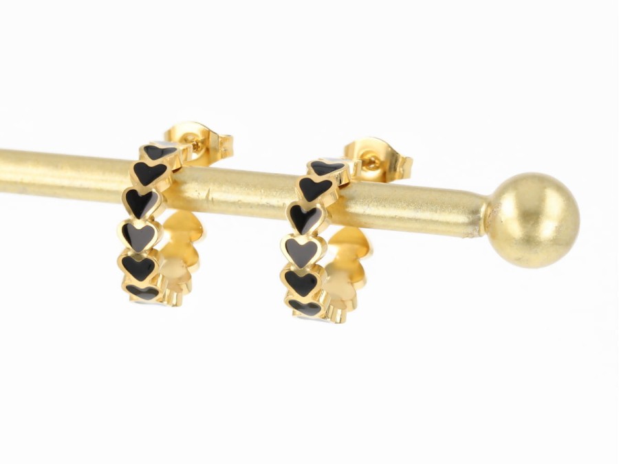 Kolczyki kółka z serc