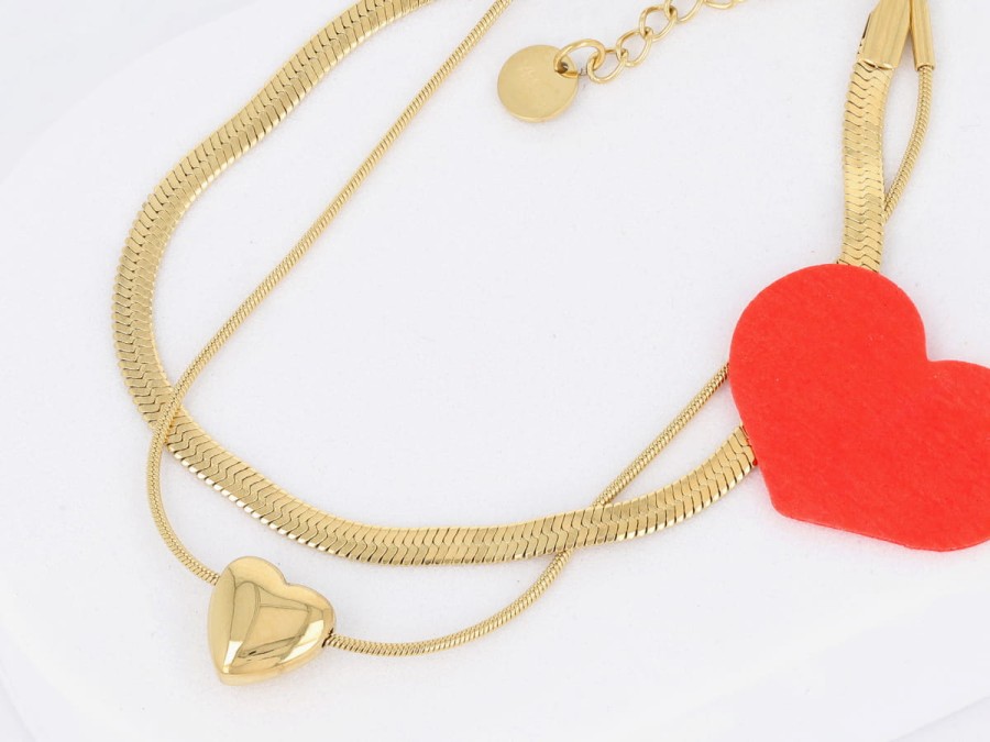 Bransoleta podwójna dmuchane serce