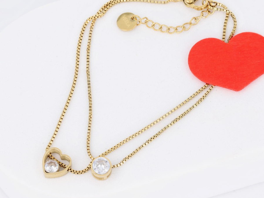 Bransoleta podwójna z kryształkami