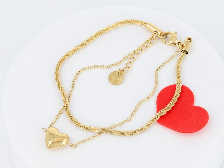 Bransoleta podwójna dmuchane serce