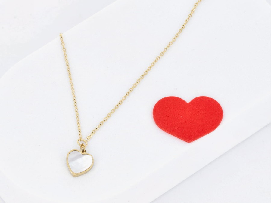 Naszyjnik serce masa perłowa