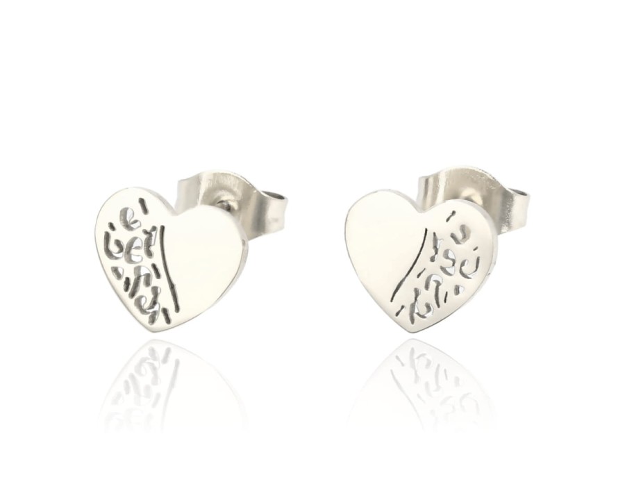 Kolczyki ażur serca