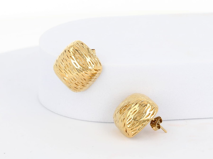 Kolczyki kwadraty grawerowane