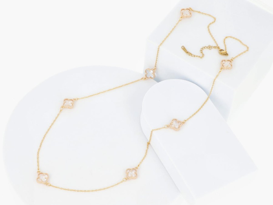 Naszyjnik długi koniczyna 