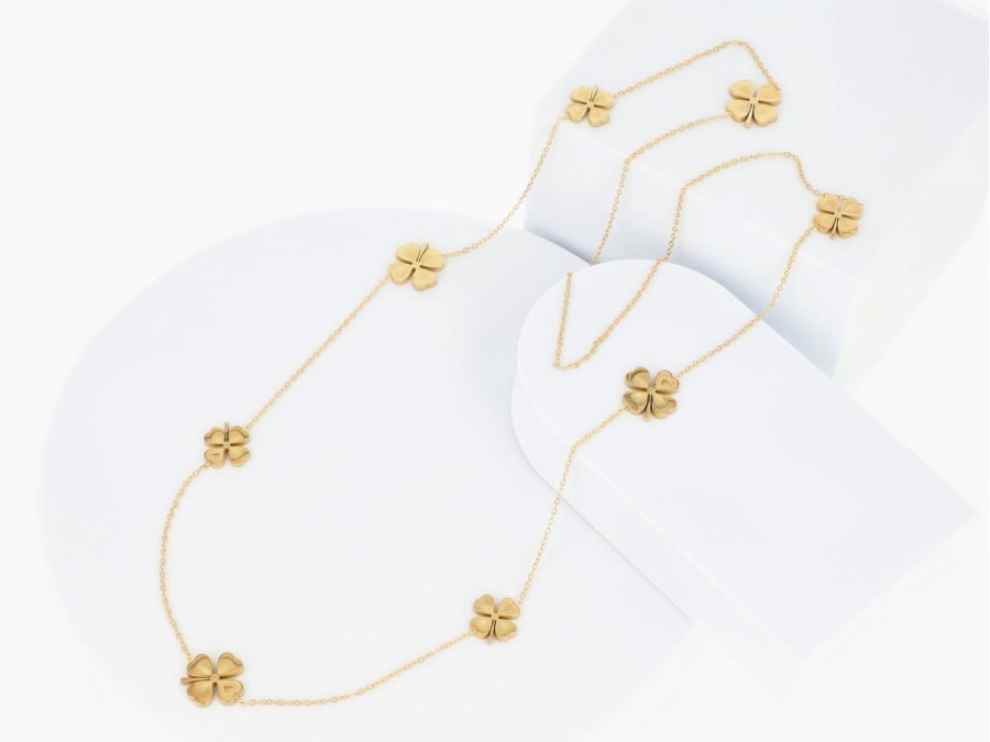 Naszyjnik długi koniczyny