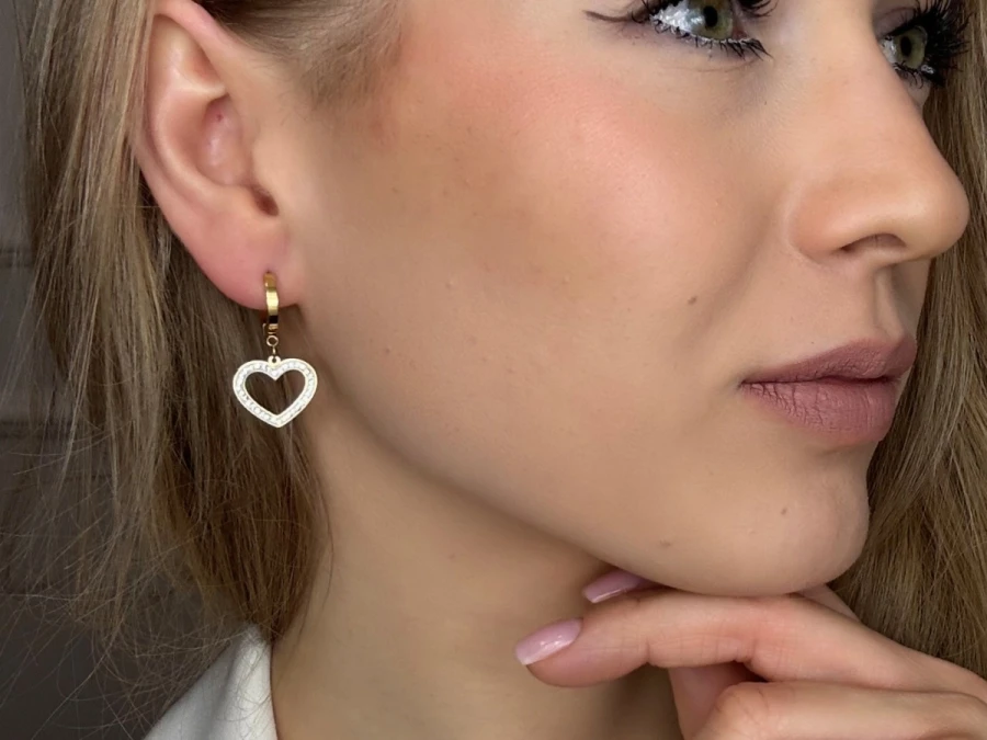 Kolczyki cyrkoniowe serca