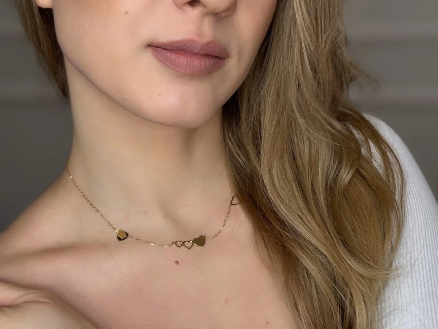 Naszyjnik pięć serc 