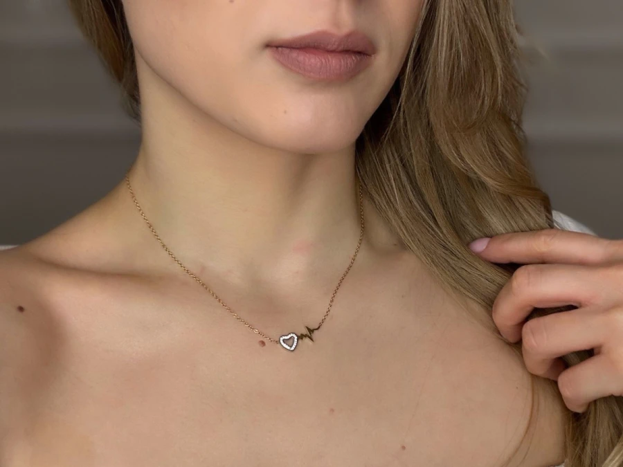 Naszyjnik serce puls 