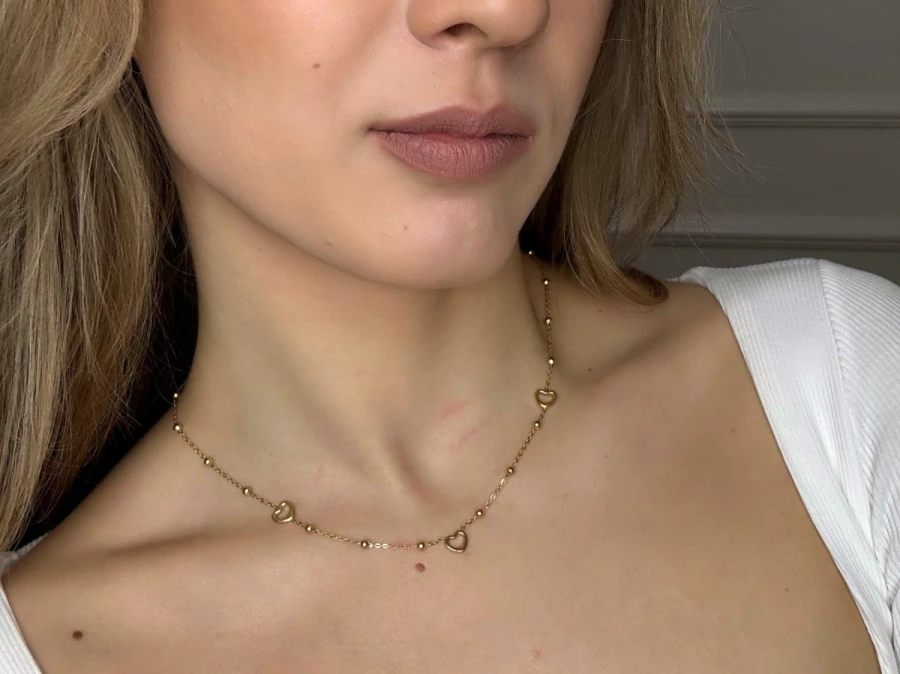 Naszyjnik serca kulki 