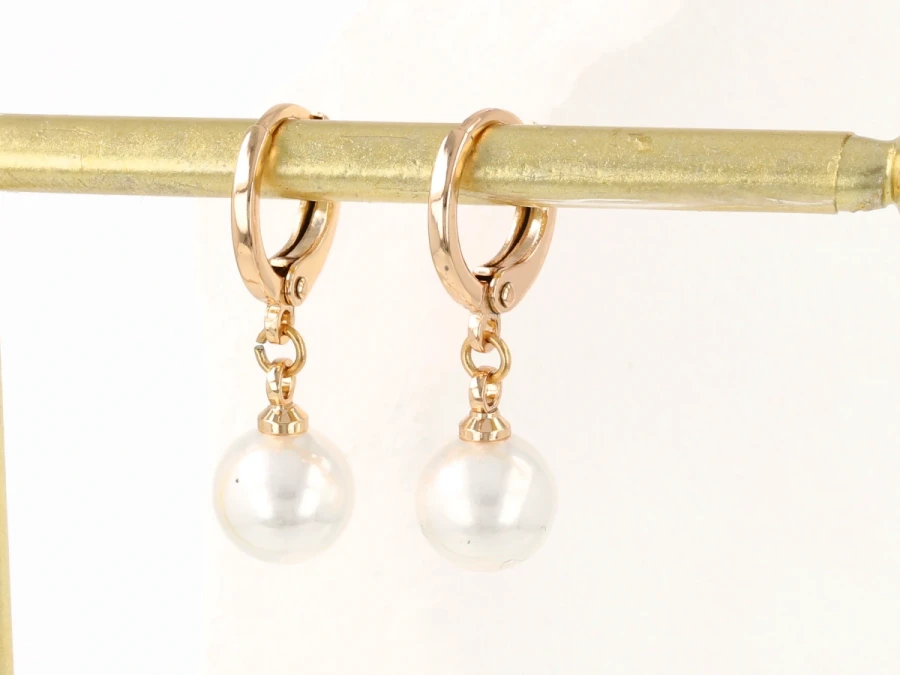 Kolczyki perła na kółku