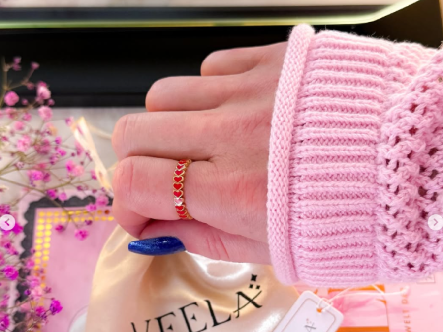 Pierścionek serca czerwone