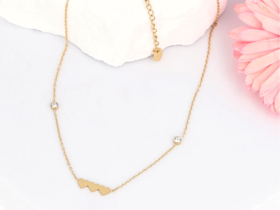 Naszyjnik serca kryształki