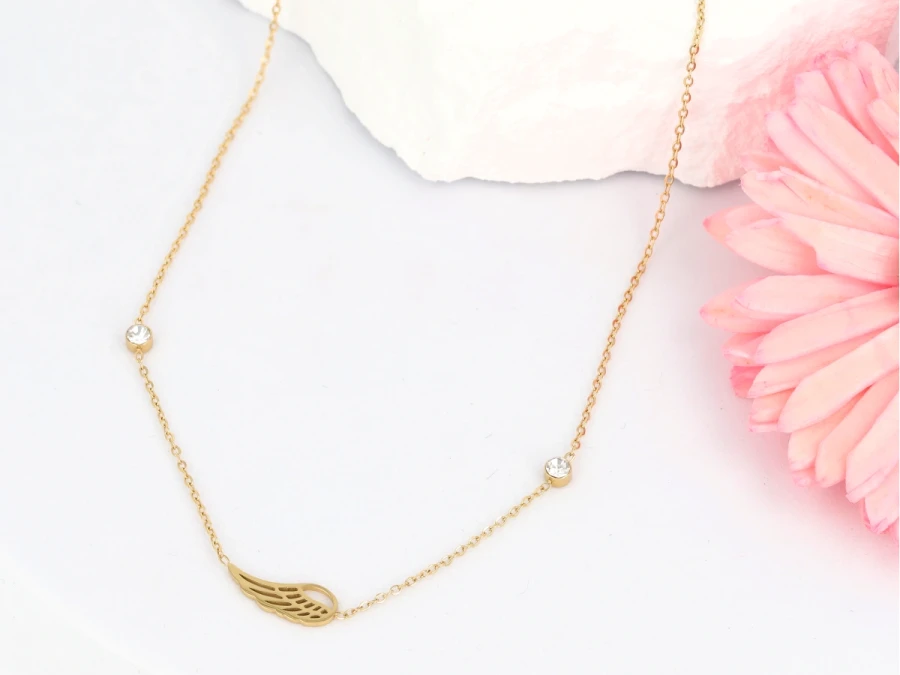 Naszyjnik skrzydło kryształki