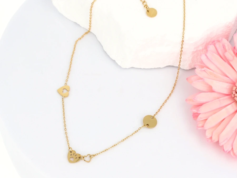 Naszyjnik serca łapka