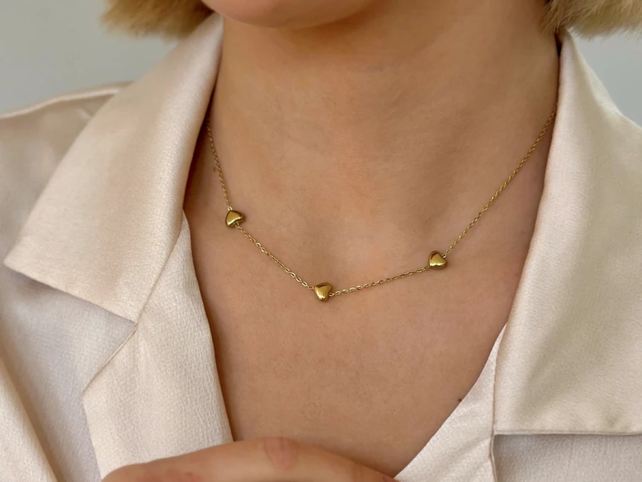 Naszyjnik trzy serca