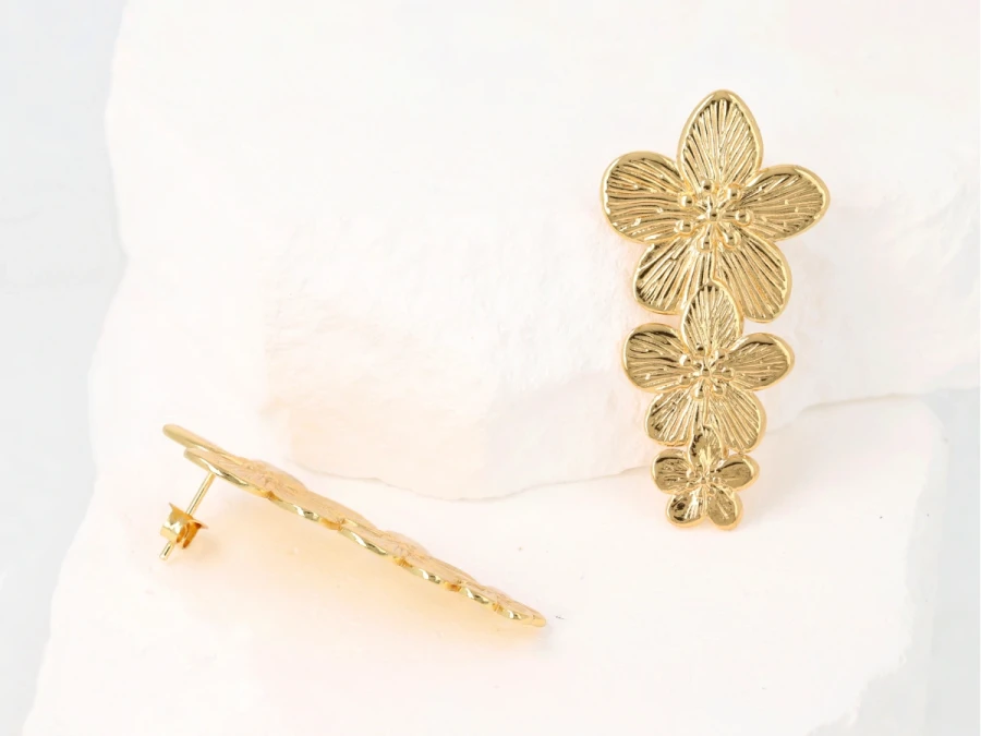 Kolczyki trzy kwiaty