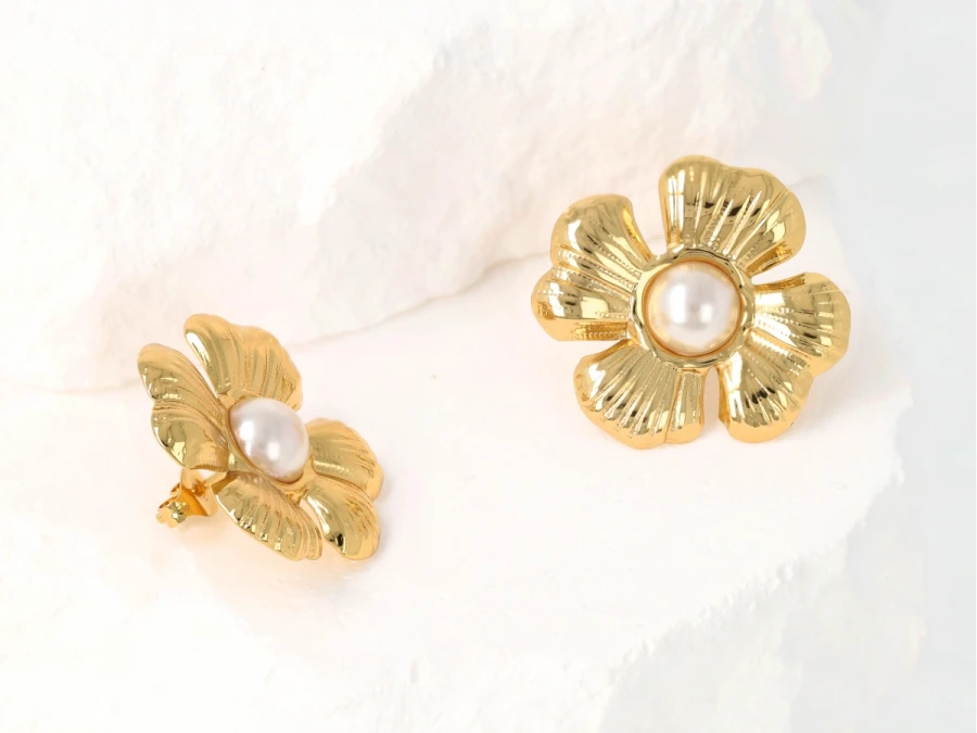 Kolczyki kwiaty perła