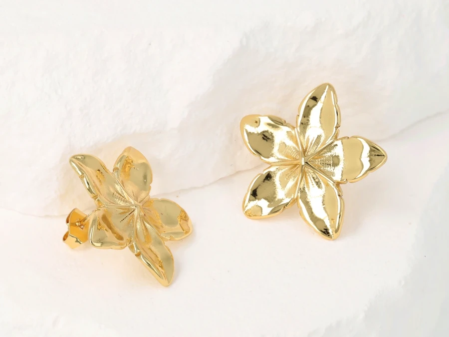 Kolczyki kwiaty połysk