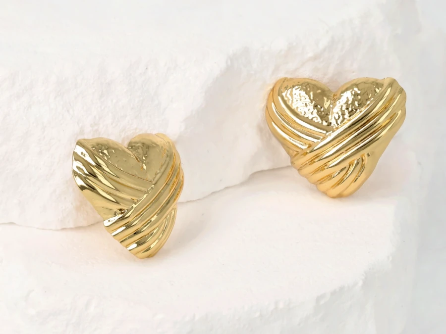 Kolczyki serca plecione