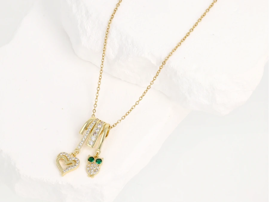 Naszyjnik sowa serce