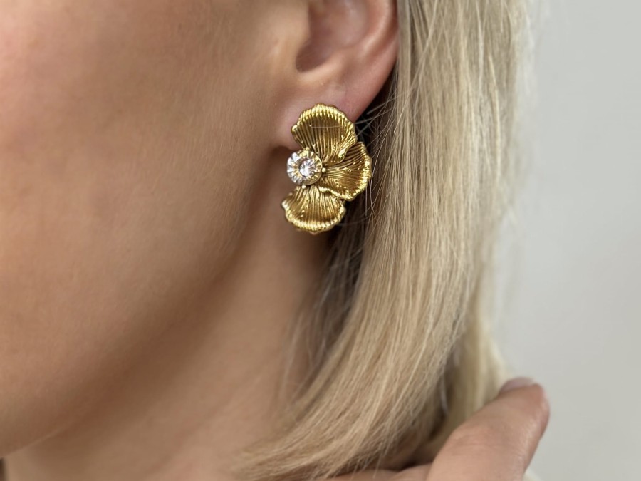 Kolczyki kwiat połówki