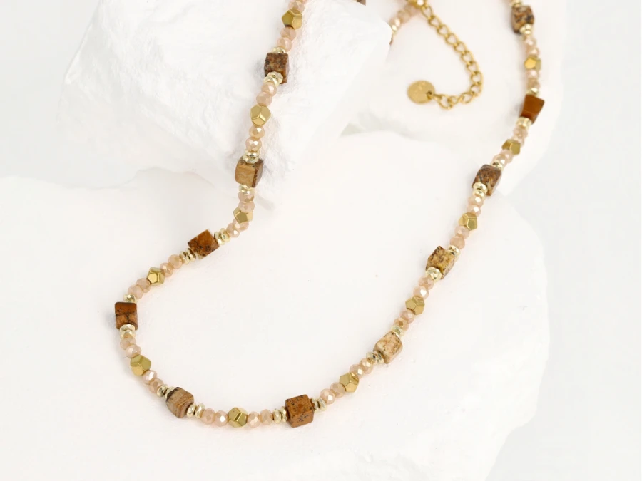 Naszyjnik jaspis kostki